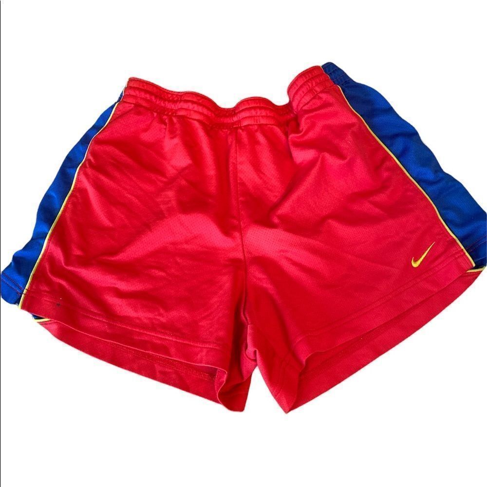 Fuschia Yellow and Blue Nike Womens Running Mesh Shorts Size M